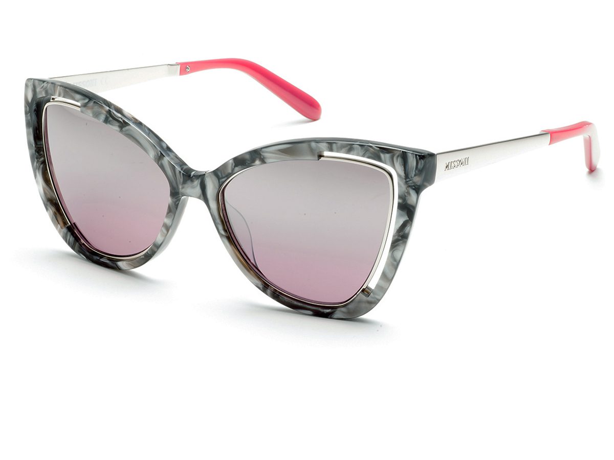 Lunettes De Soleil Missoni - Monture Argent/marron, Verres Orange Dégradé - Occasion Femme